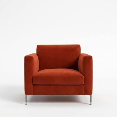 Design Lounge Club Relaks Fotel Krzesło Podkładka Telewizyjna Włókienniczy Czerwony Luksusowy Materiał Nowy