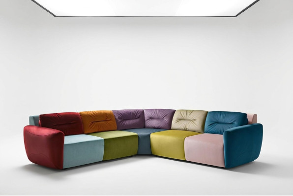 Narożnikowa kanapa Włókienniczy Narożnik Żywy krajobraz Design Narożnikowa kanapa Sofa Kanapa Włochy Alfitalia