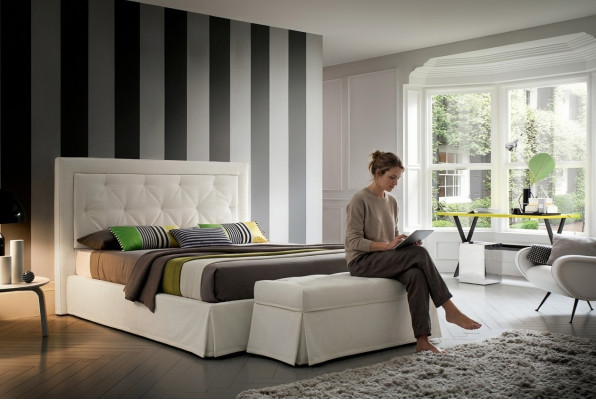 Łóżko Chesterfield 180x200cm Sleep Pokój Włókienniczy Materiał Łóżko Design Luxury Hotel