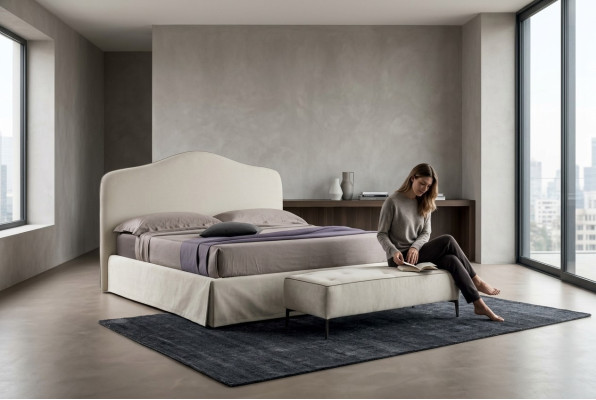 łóżko Hotel Design Włókienniczy Łóżko Double Włochy Rama łóżka Luxury Sypialnia