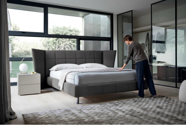 Luksusowe łóżko Design 160 x 200cm Dubai Double Hotel Drewno Sypialnia Łóżko