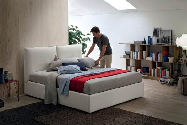 Podkładka do łóżka podwójnego Drewno Design Luksusowe łóżko Sypialnia Włoskie Włókienniczy