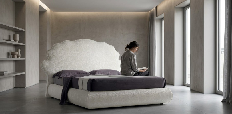 Luksusowe Włochy Design Meble Sypialnia Podwójne łóżko 160x200cm Meble z drewna tekstylnego