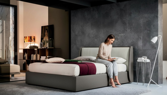 Łóżko Włókiennicze Podkładka Sypialnia 180x200 Design Podwójne łóżko Skórzane Łóżko Łóżko Nowość