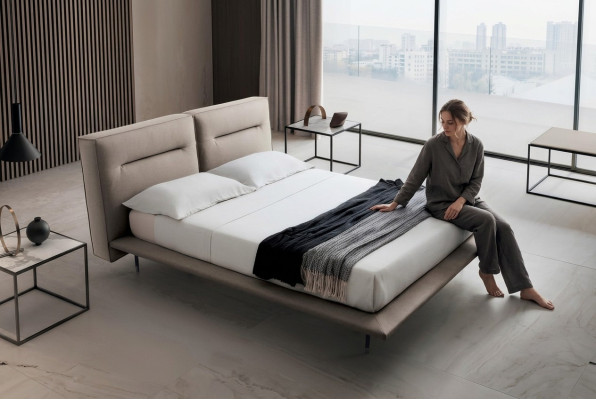 Design Drewno tekstylne skórzane łóżko 200x200cm Łóżko Sypialnia Łóżko hotelowe podwójne