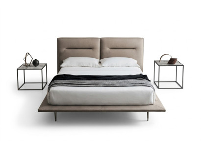 Design Drewno tekstylne skórzane łóżko 200x200cm Łóżko Sypialnia Łóżko hotelowe podwójne