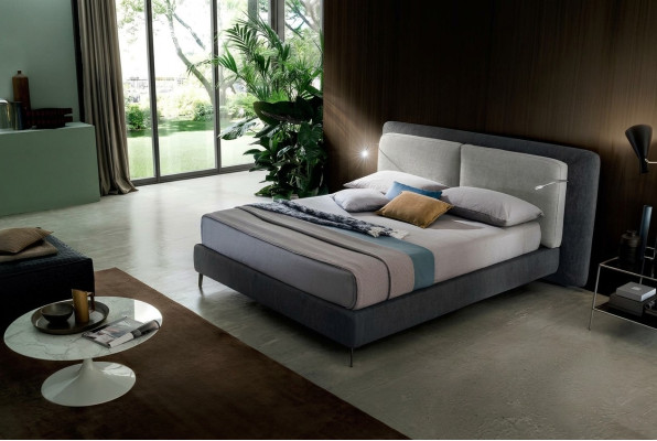 Double Hotel bed Sypialnia Włókienniczy Łóżko Podkładka Design Luxury Drewno Włochy