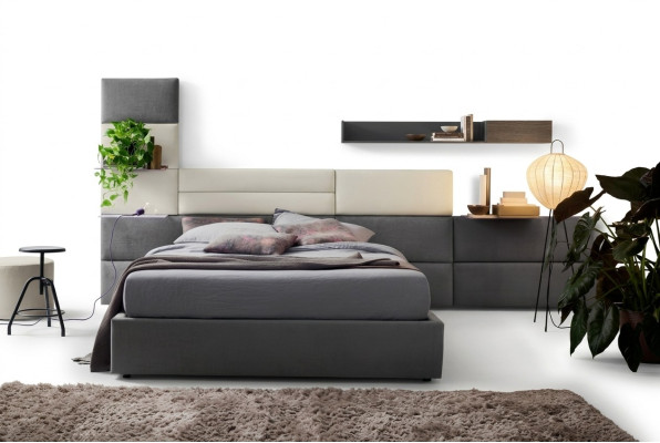 Dwuosobowe łóżko Hotelowe Małżeństwo 180x200cm Sleep Pokój Drewno Luksusowe Design Łóżko Podkładka