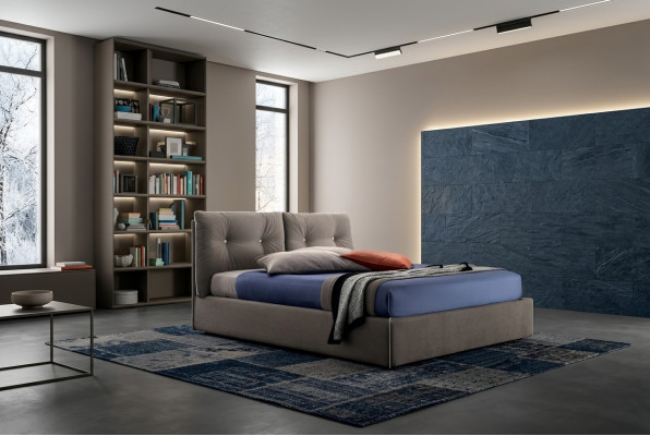 Łóżko podwójne Drewno Design 180x200cm Nowe Luksusowe Łóżko Sypialnia Włókienniczy Podkładka