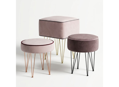 Taboret Stołek Ottoman Relaks Pufa Podnóżek Okrągły Stołek Taboret Tapicerowany Nowy
