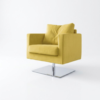 Fotel Krzesło Podkładka Telewizyjna TextileYellow Luxury Material Design Lounge Club Relaks Nowość