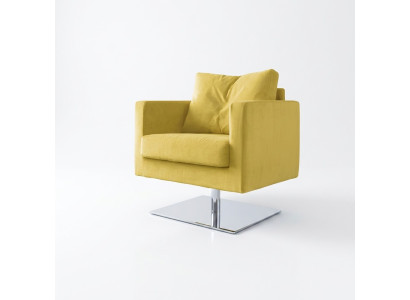 Fotel Krzesło Podkładka Telewizyjna TextileYellow Luxury Material Design Lounge Club Relaks Nowość