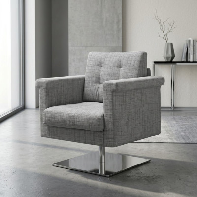 Design Couch Lounge Włókienniczy miejsce do siedzenia Szare Meble Jednomiejscowe Fotel Materiał Relaks Siedziba