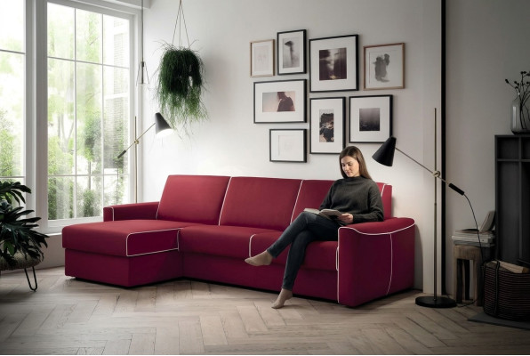 Narożnikowa kanapa Sofa o nowoczesnym designie Focus Material Kanapa w kształcie litery L Żywy krajobraz Meble Włochy