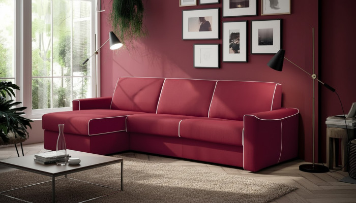 Narożnikowa kanapa Sofa o nowoczesnym designie Focus Material Kanapa w kształcie litery L Żywy krajobraz Meble Włochy