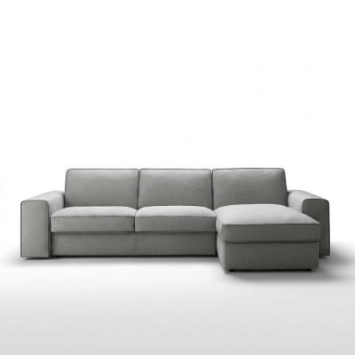 Nowoczesna Luksusowa Narożnik Włókienniczy Drewno Sofa L-Shape alfitalia Design Podkładka Salon