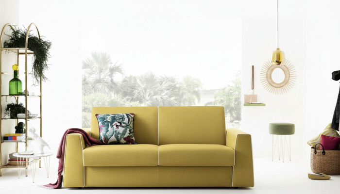 Design Pokój Dzienny Żółta Sofa 3 miejsce do siedzenia Alfitalia Materiał Couch Sofa Podkładka Sofy