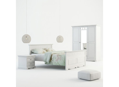 Designerska Sypialnia Łóżko 2x Szafki nocne Szafa Zestaw Nowość 180x200cm 4-częściowy