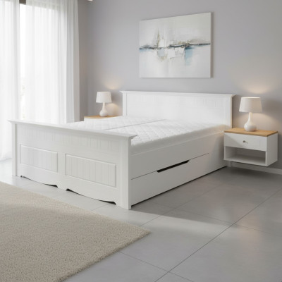 Lit Rembourrage Design Drewniane łóżka Double Lits Blanc 180x200 Sommeil Chambre