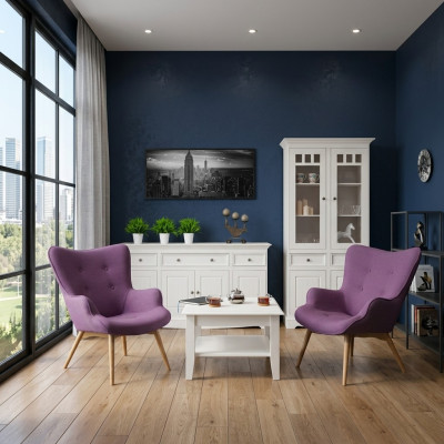 Klasyczny design Meble Grupa 2-częściowy zestaw w stylu wiejskiego domu Gablota Kredens Meble Drewno