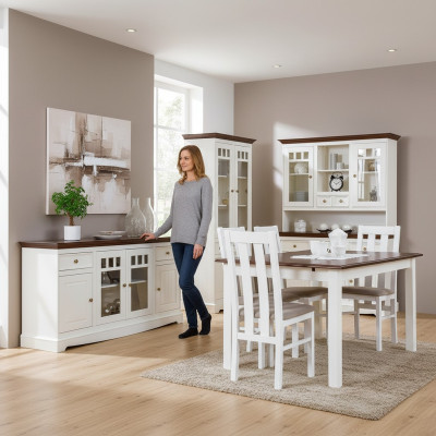 Kredens Wysoka Szafa Boczna Niska Deska Komody Design Elegancki Luksus Szafki Drewno Nowość