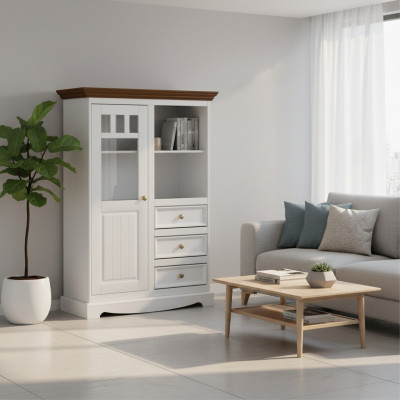 Komoda drewniana szafka mieszkalna Pokój Drewno Design Classic Kredens Komody