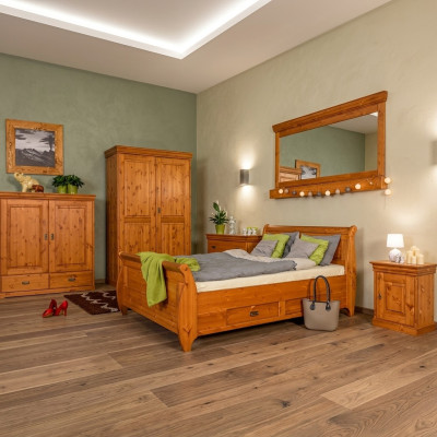 Design Luksusowe podwójne łóżko hotelowe Sypialnia Drewno 180x200cm Łóżko Podkładka