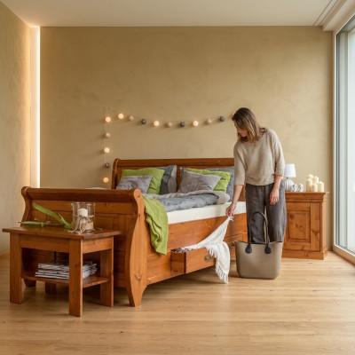 Luksusowe Łóżko 2x Stolik nocny 3szt. Zestaw łóżek Podwójne łóżko Sypialnia Hotel Małżeństwo Nowe