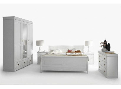Meble Sypialnia Zestaw Design Łóżko 2x Stolik nocny Kredens Szafa Nowość 5szt