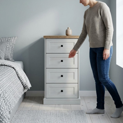 Meble w stylu Country House Wysokie Kredens Szafa Designerskie Szafki Biały Kredens