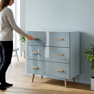 Design Kredens Drewno Szafa Szafka wysoka Kredens z szufladami Szafki Komody