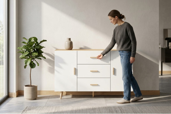 Kredens Półka 140cm Szafki Półki do przechowywania Wysoki Połysk Nowy Kredens Kredens