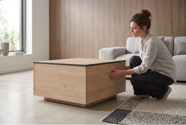 Boczny stolik kawowy Oryginalne drewno Meble Meble Dąb 80x80cm Nowe stoły