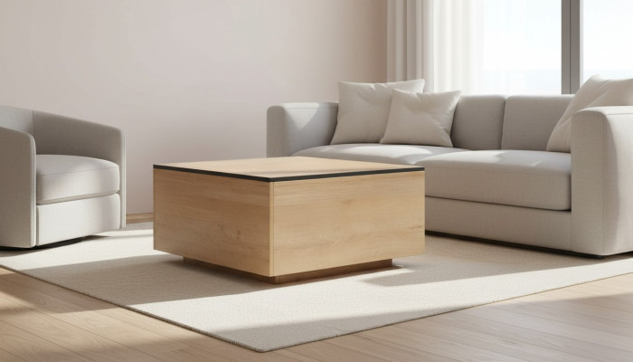 Boczny stolik kawowy Oryginalne drewno Meble Meble Dąb 80x80cm Nowe stoły