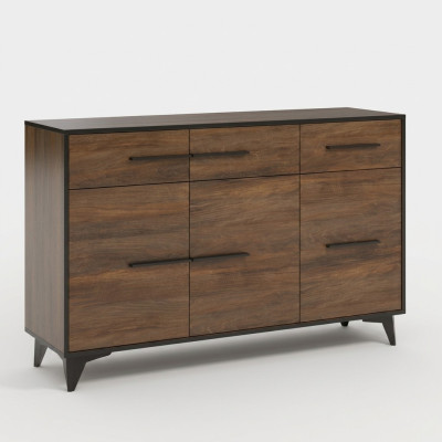 Komoda Kredens Designer Komody Szafa Design Drewno Półka Brązowa