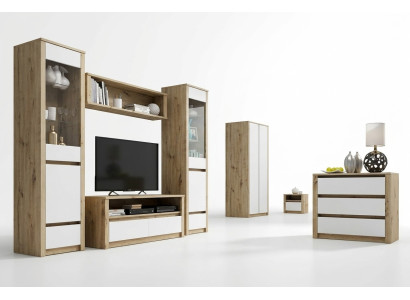 Designerski zestaw do salonu Galota 2x Kredens Jednostka ścienna półka ścienna Półka Szafki 4-częściowy.