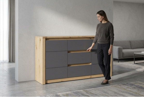 Design Meble do Salonu Kredens Drewno Kredens Nowoczesna Komody Wysoka Szafka Nowość