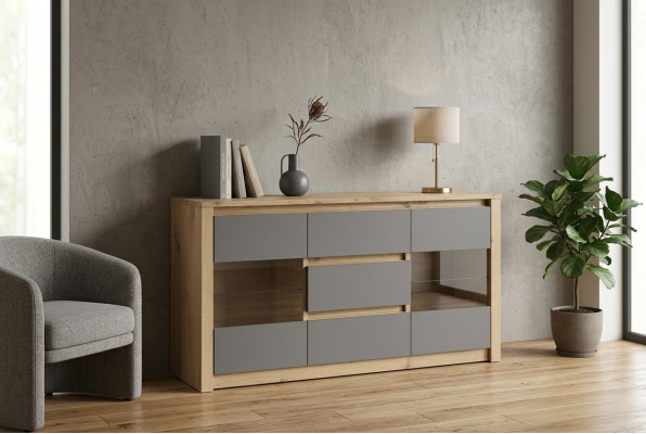 Design Meble do Salonu Kredens Drewno Kredens Nowoczesna Komody Wysoka Szafka Nowość