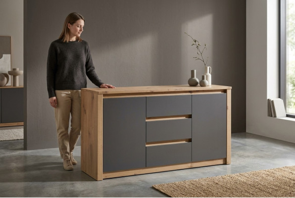 Pokój Mieszkalny Półka Drewno Luksusowy Designerski Kredens Kredens Side Low Board Kredens