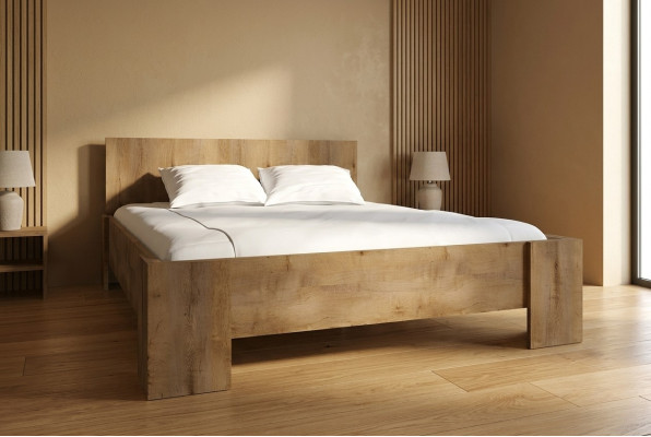 Sleep Pokój Drewno Luxury Design Łóżko Podkładka Double Hotel łóżko małżeńskie 180x200cm