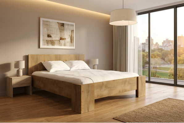 Luksusowa Podkładka Materiałowa Designer Łóżko Sypialnia łóżka Włókiennicze Drewno Hotel