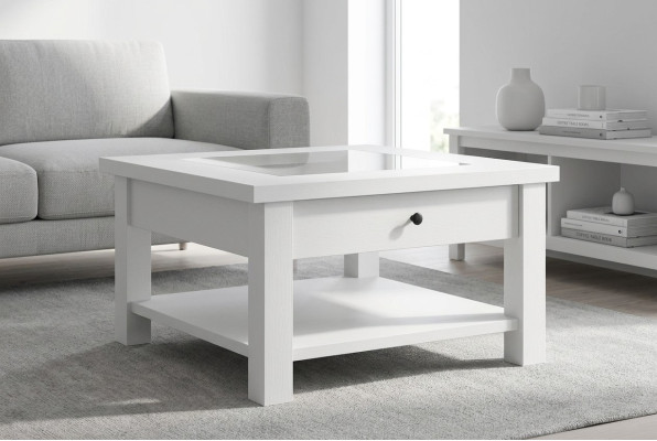 Stolik drewniany Stoliki do kawy z Drewno masywny salon Meble 93x93cm stoły Solidny