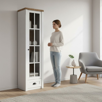 Klasyczne witryny Szafa Gablota Salon Szafki Design Drewno Galota Nowość