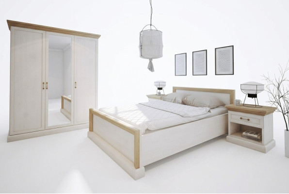 Sypialnia Zestaw Design Nowoczesne Luksusowe łóżka Łóżko Stolik nocny Szafa 4 sztuki