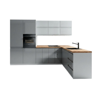 Nowoczesna Kuchnia L Line Kuchnie Szafa Design Meble Custom Made Kitchen Line Szara