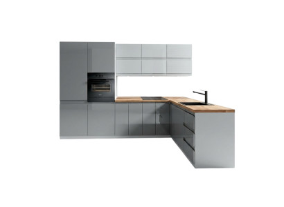 Nowoczesna Kuchnia L Line Kuchnie Szafa Design Meble Custom Made Kitchen Line Szara