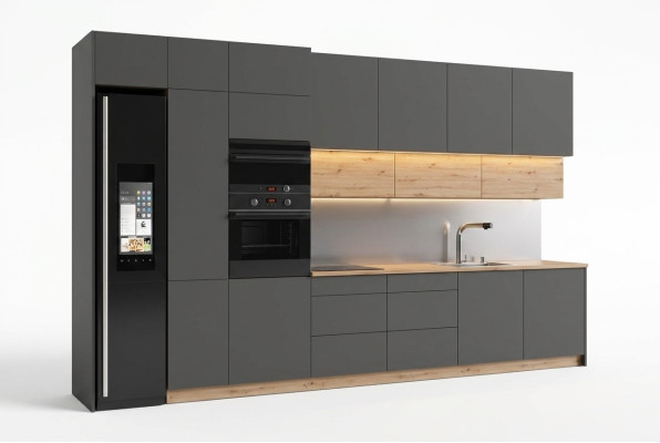 Nowoczesna Kuchnia Line Kuchnie Szafa Design Meble Custom Made Kitchen Line Szara