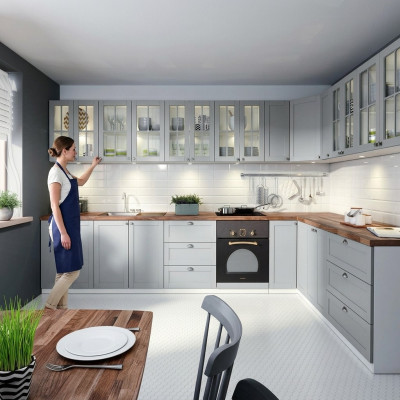 Kuchnia w zabudowie Kuchnie Design Szkło Szafki szafki stojące Design Drewno na wymiar