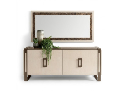 Elegancki design konsola Drewno Lustro Kredens Szafa 2-częściowa. Stół konsolowy