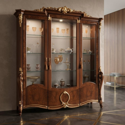 Gablota 3-drzwiowa Szafa Witryny Salon Szafki Design Szafa Meble Szkło Nowe